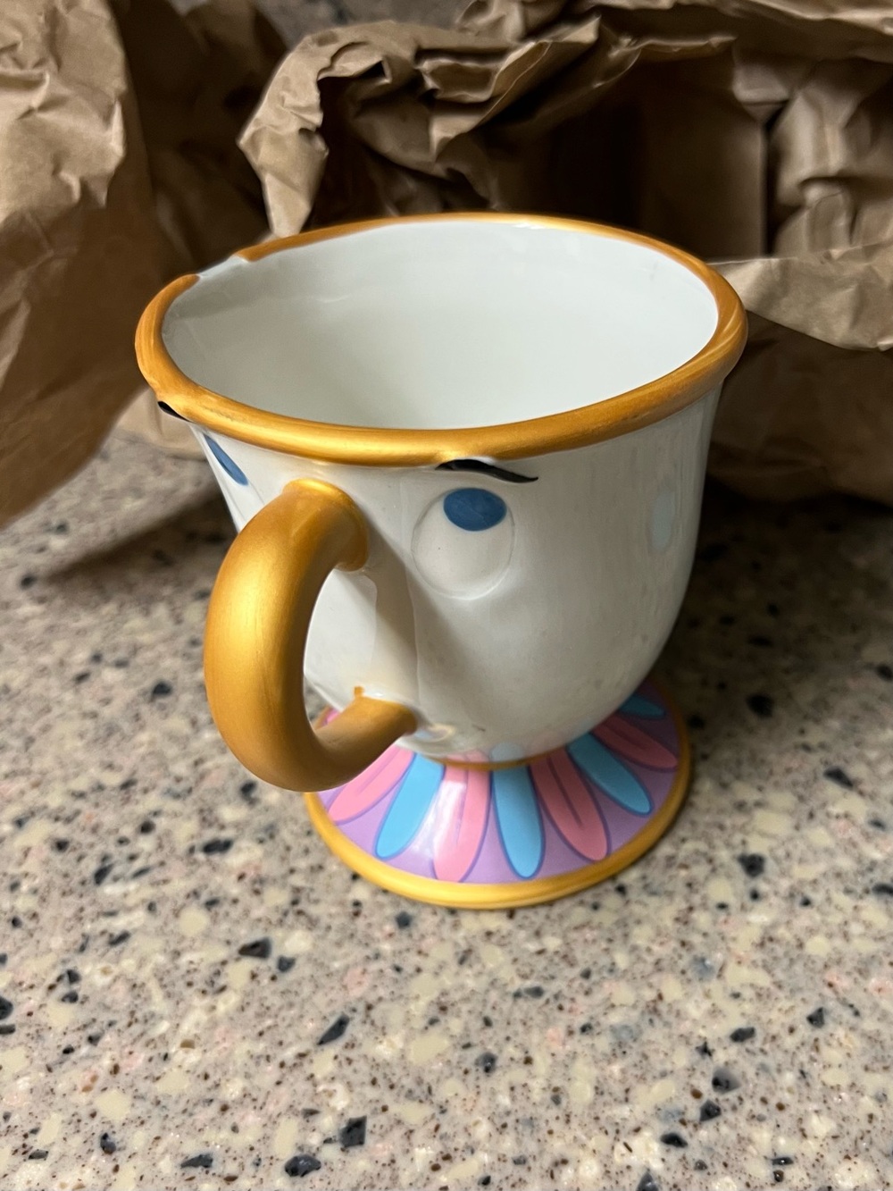 Disney ‘Chip’ from Beauty and the Beast Ceramic Pedestal Cup with Gold Accent